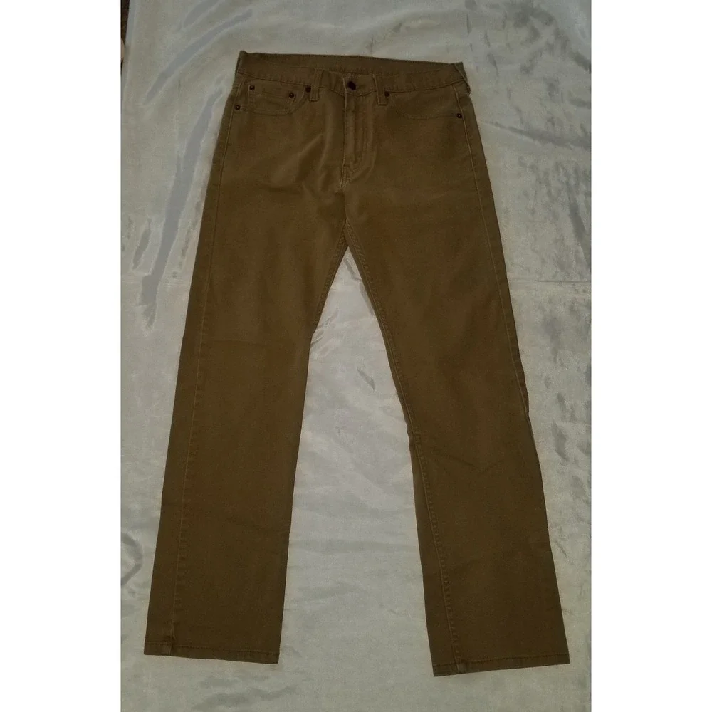 Levi's‎ 513 Slim Straight Pants 30x32 Brown Stretch Denim Casual Five-Pocket